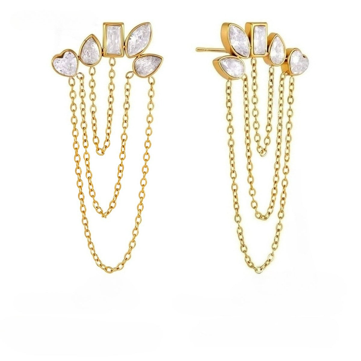 Luxury Majestic Geometric Draped Tiered Arch Earrings