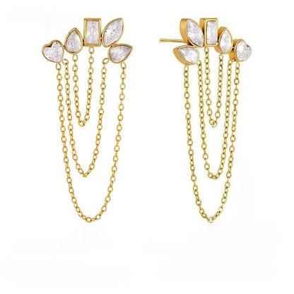 Luxury Majestic Geometric Draped Tiered Arch Earrings