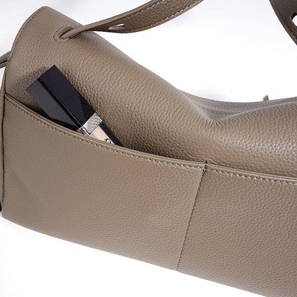 Mellow Pebbled Genuine Leather Flap Clutch Bag with Coin Pouch