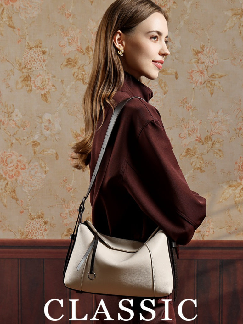 Anspruchsvolle Silhouette Handtasche aus echtem Leder zum Umhängen