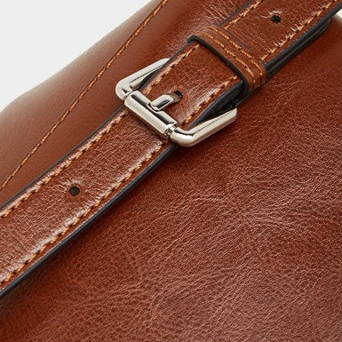 The Oil-Waxed Genuine Leather Convertible Flap Backpack Shoulder Bag