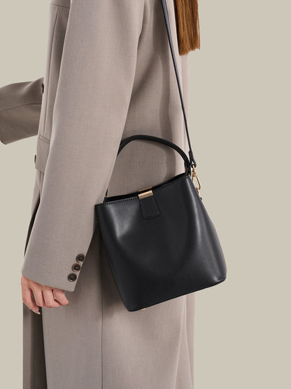 Vintage Vegan Eco-Leather Bucket Clutch Bag