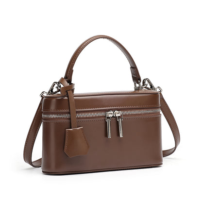 Bolso clutch cuadrado minimalista de cuero genuino