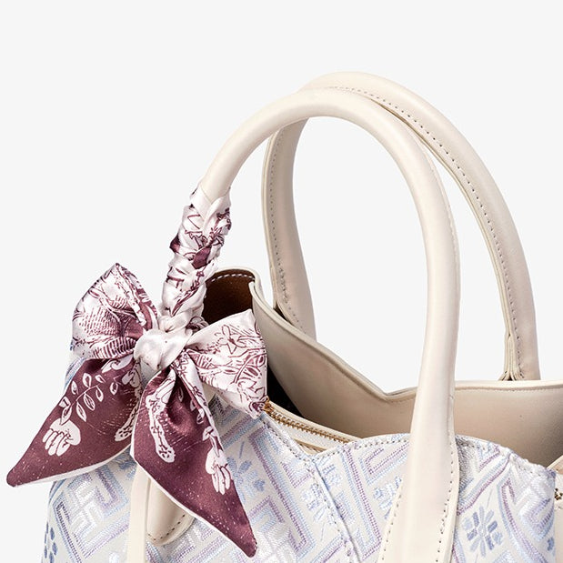 Elegant Traditional Brocade Vegan Eco-Leather Tote Clutch Bag