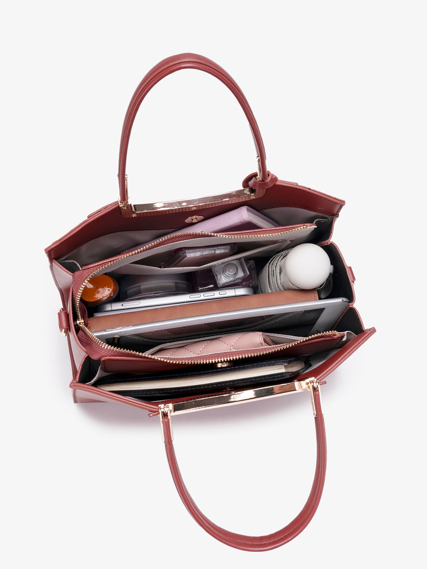 Graceful Floral Vegan Eco-Leather Clutch Bag with Round Metal Charm