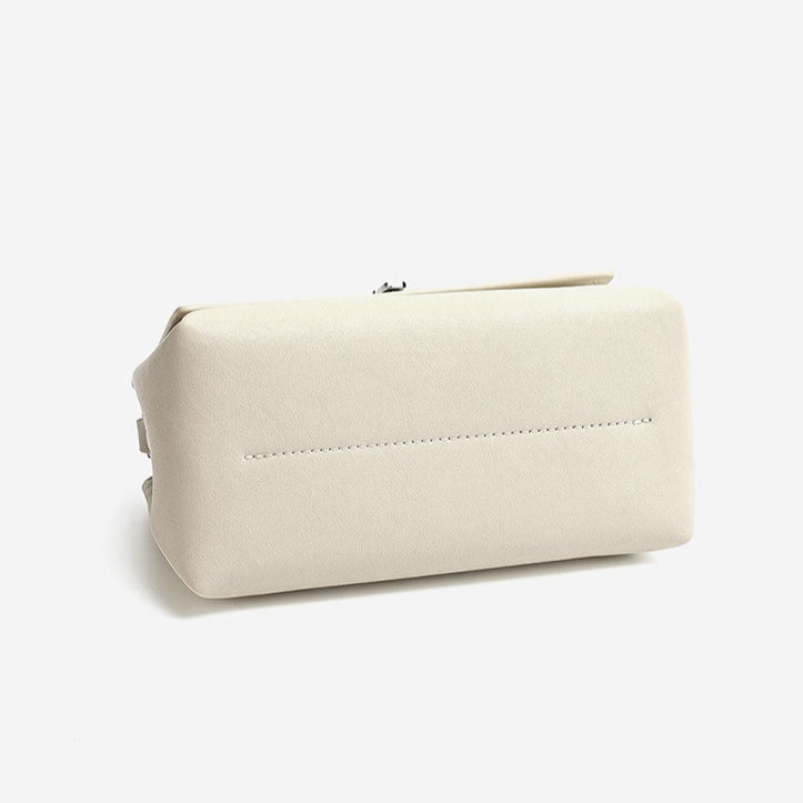 Featherlight Pebbled Genuine Leather Pillow Clutch Bag