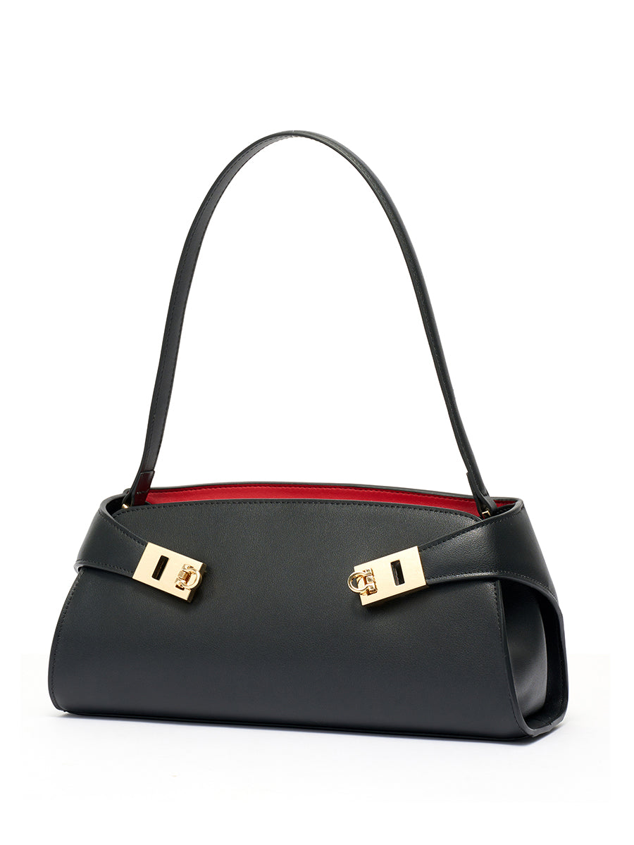 Graceful Genuine Leather Baguette Clutch Bag