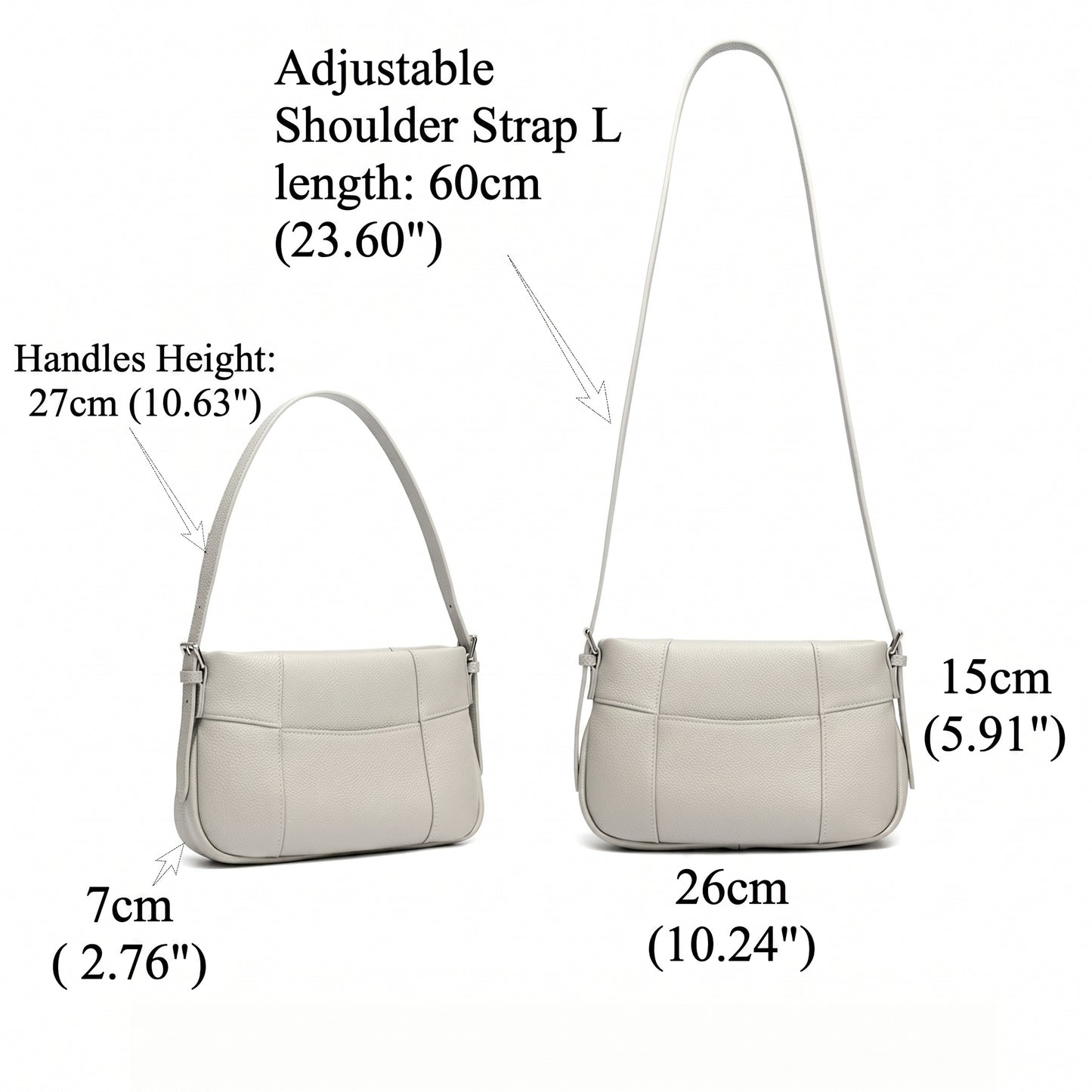 Effortless Genuine Leather Quilted Hobo Clutch Bag
