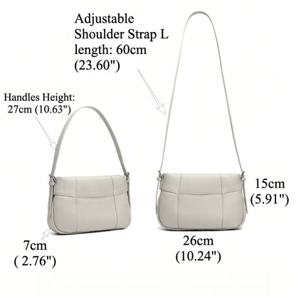Effortless Genuine Leather Quilted Hobo Clutch Bag