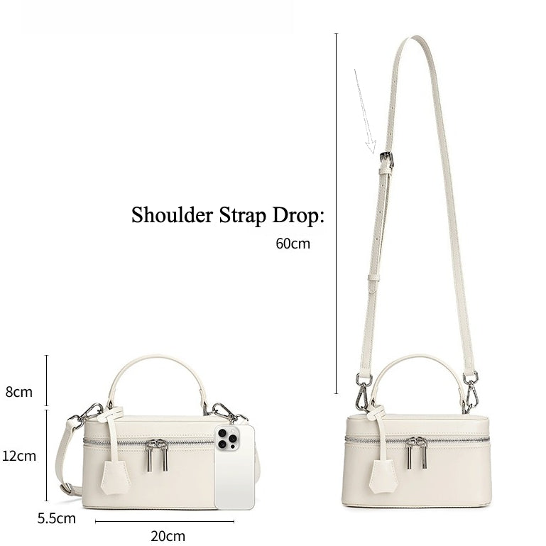 Minimalist Genuine Leather Square Box Clutch Bag