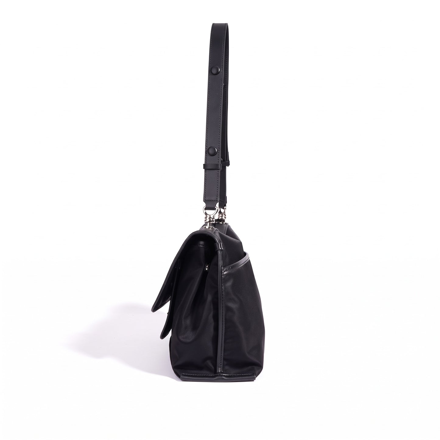 Sleek Nylon Flap Messenger Clutch Bag