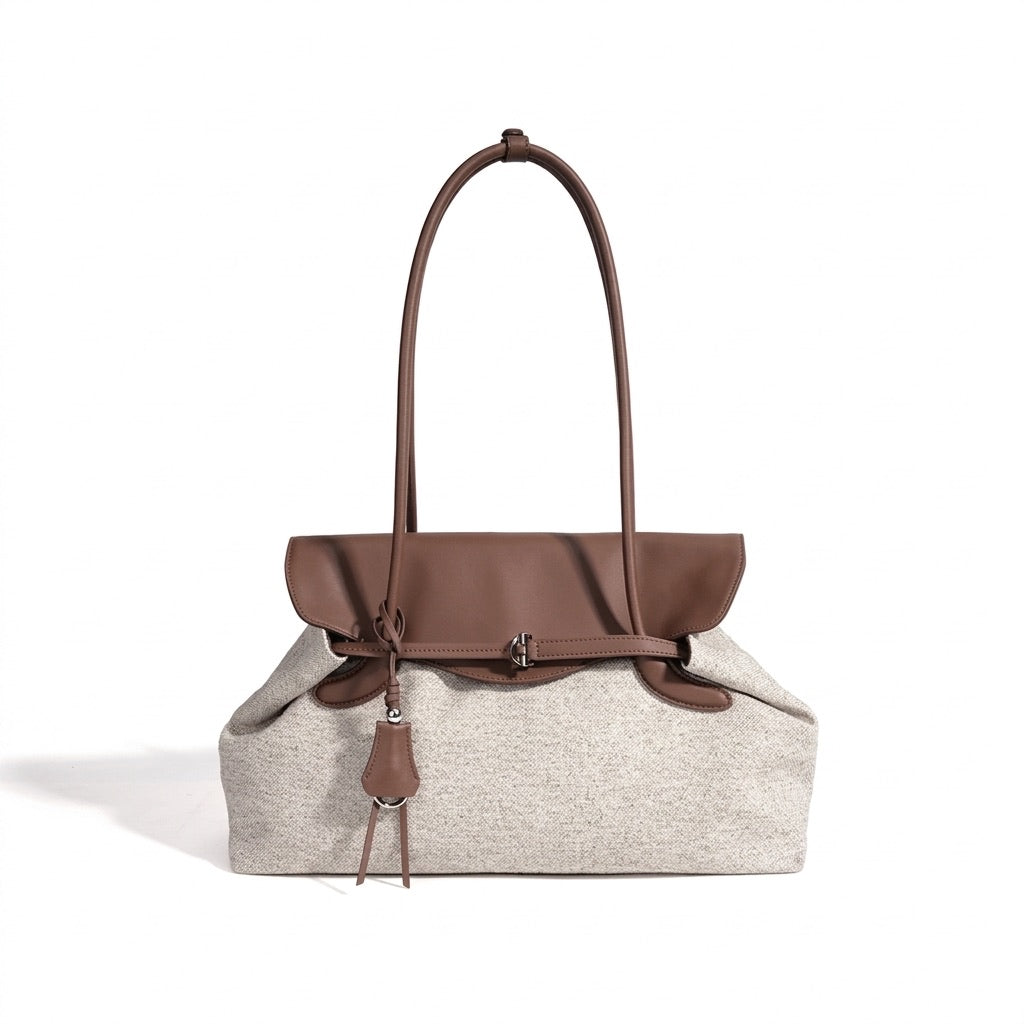 Mellow Canvas Spacious Flap Clutch Bag