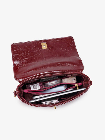 Radiant Quilted Vegan Eco-Leather Satchel Crossbody Bag