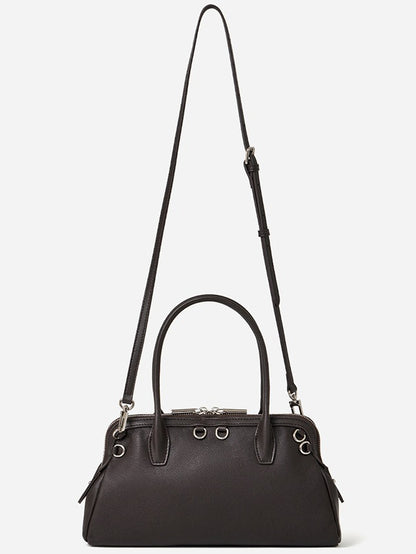 Defined Genuine Leather Boston Clutch Bag