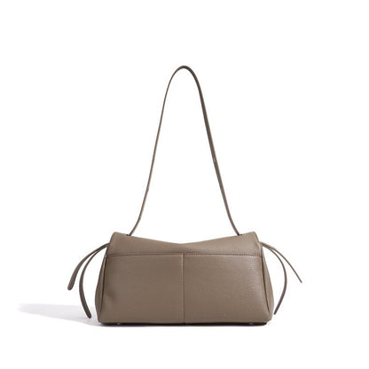 Sculptural Slouchy Genuine Leather Flap Clutch Bag with Mini Coin Pouch