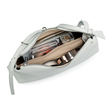 Elegant Genuine Leather Crescent Clutch Bag