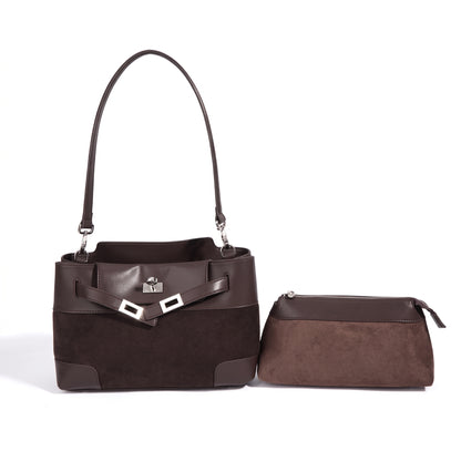 Geantă clutch lejeră din piele întoarsă naturală