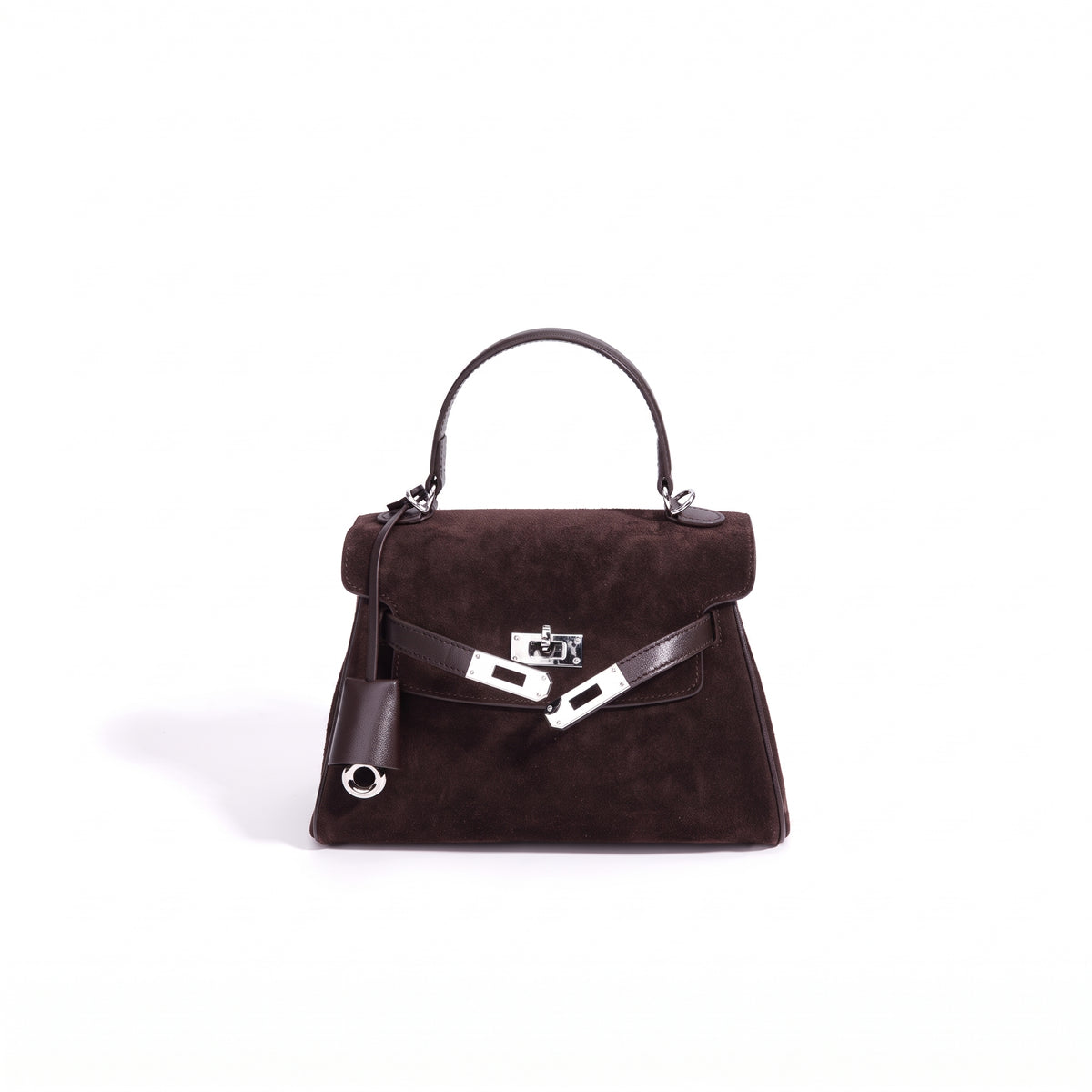 Retro Suede Genuine Leather Kelly Clutch Bag