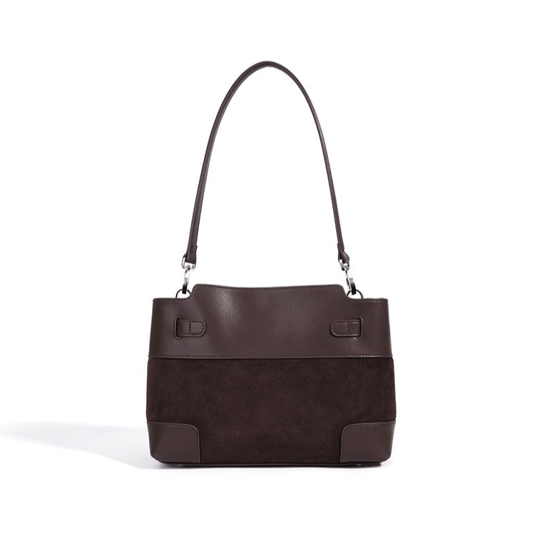 Slouchy Suede Genuine Leather Clutch Bag