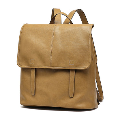 Vintage Casual Genuine Leather Flap Backpack