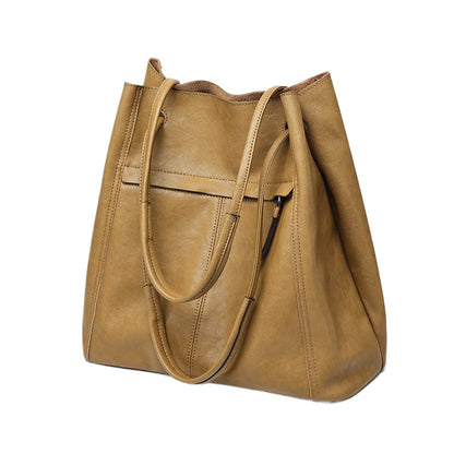 Artisanal Soft Genuine Leather Tote Clutch Bag