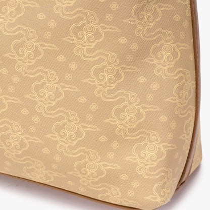 Borsa hobo vintage raffinata con motivo a nuvole in ecopelle vegana