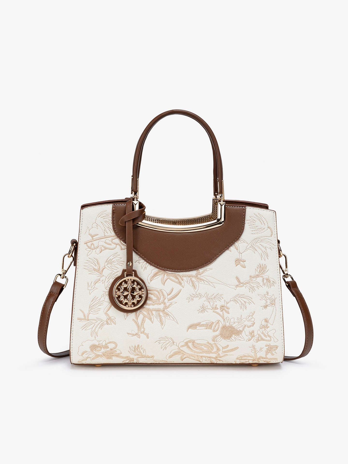 Retro Floral Contrast Vegan Eco-Leather Clutch Bag