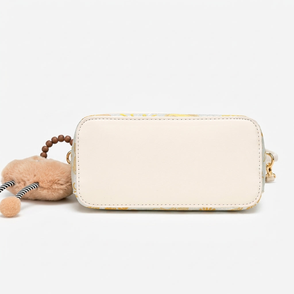 Exquisite Embroidered Vegan Eco-Leather Compact Flap Clutch Bag
