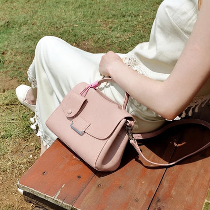 Chic Genuine Leather Square Flap Clutch Bag