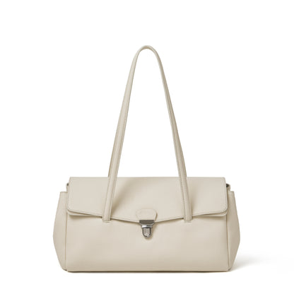 Sac pochette fourre-tout en cuir véritable à texture grainée grain de riz élégante