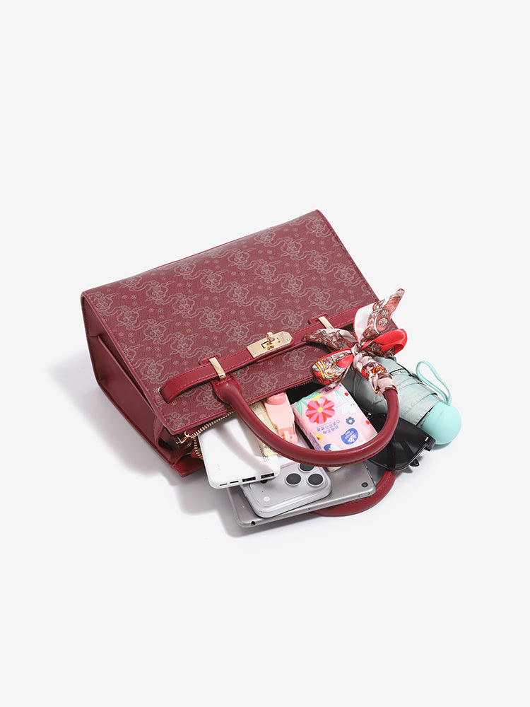 Modern Cloud Motif Vegan Eco-Leather Clutch Bag with Silk Scarf Charm