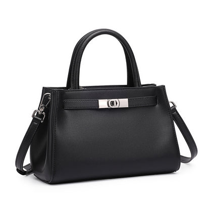Elegante borsa Kelly a tracolla in vera pelle testurizzata
