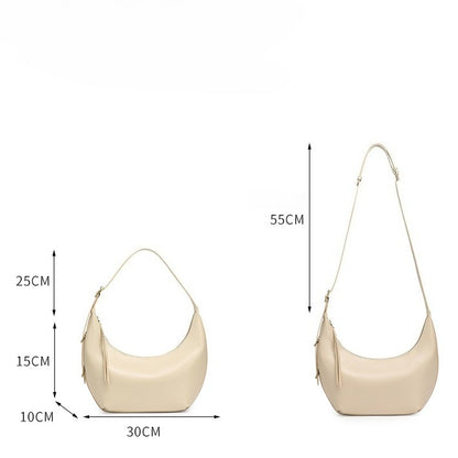 Niche Timeless Genuine Leather Dumping Bag With Unique Oil Waxed Patina