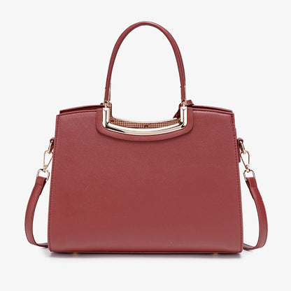 Romantic Floral Vegan Eco-Leather Tote Clutch Bag with Hollow Metal Charm