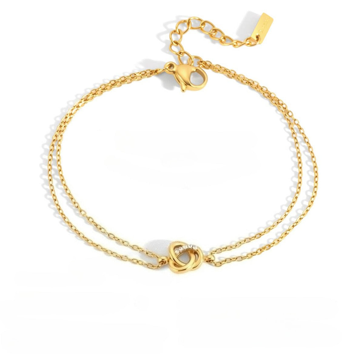 Elegant Minimalist Shimmering Double Layer Bracelet