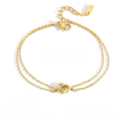 Elegant Minimalist Shimmering Double Layer Bracelet