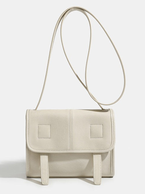 Minimalist Texture Flap Genuine Leather Shoulder Messenger Bag