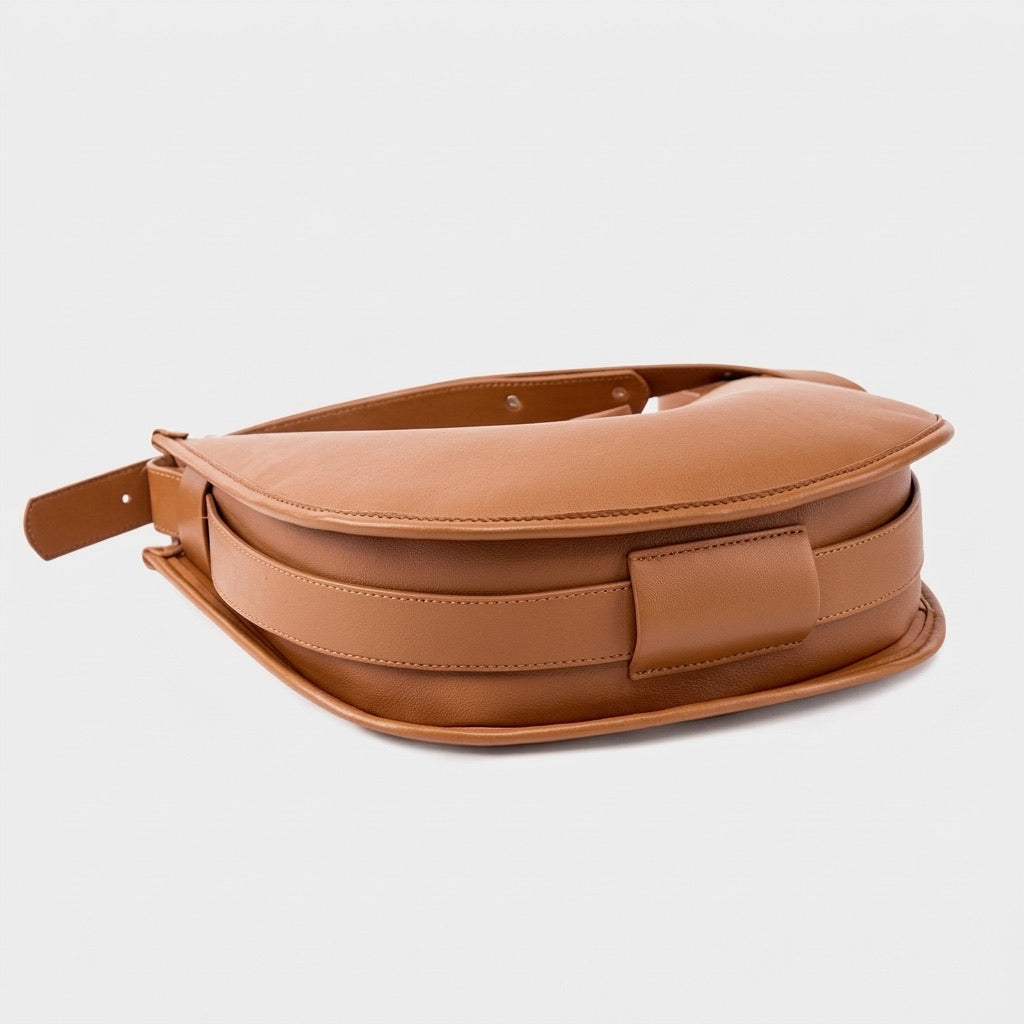 Borsa Tote Morbida in Vera Pelle da Donna in Stile Lazy Chic con Grande Capacità