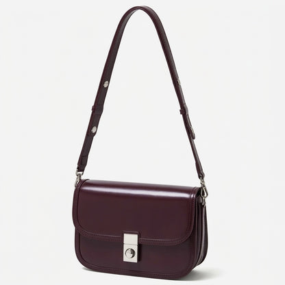 Borsa vintage a spalla e messenger in vera pelle liscia di vacchetta