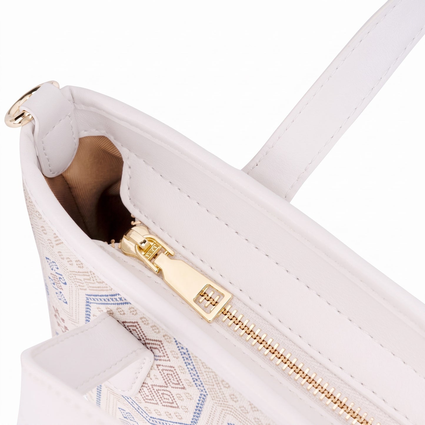 Noble Geometric Pattern Vegan Eco‑Leather Mini Tote Clutch Bag
