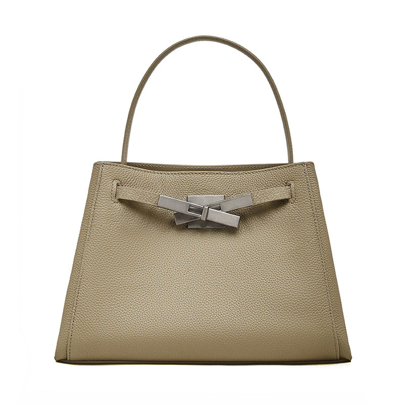 Sophisticated Kelly Genuine Leather Large Capacity Versatile Bucket Tote Bag