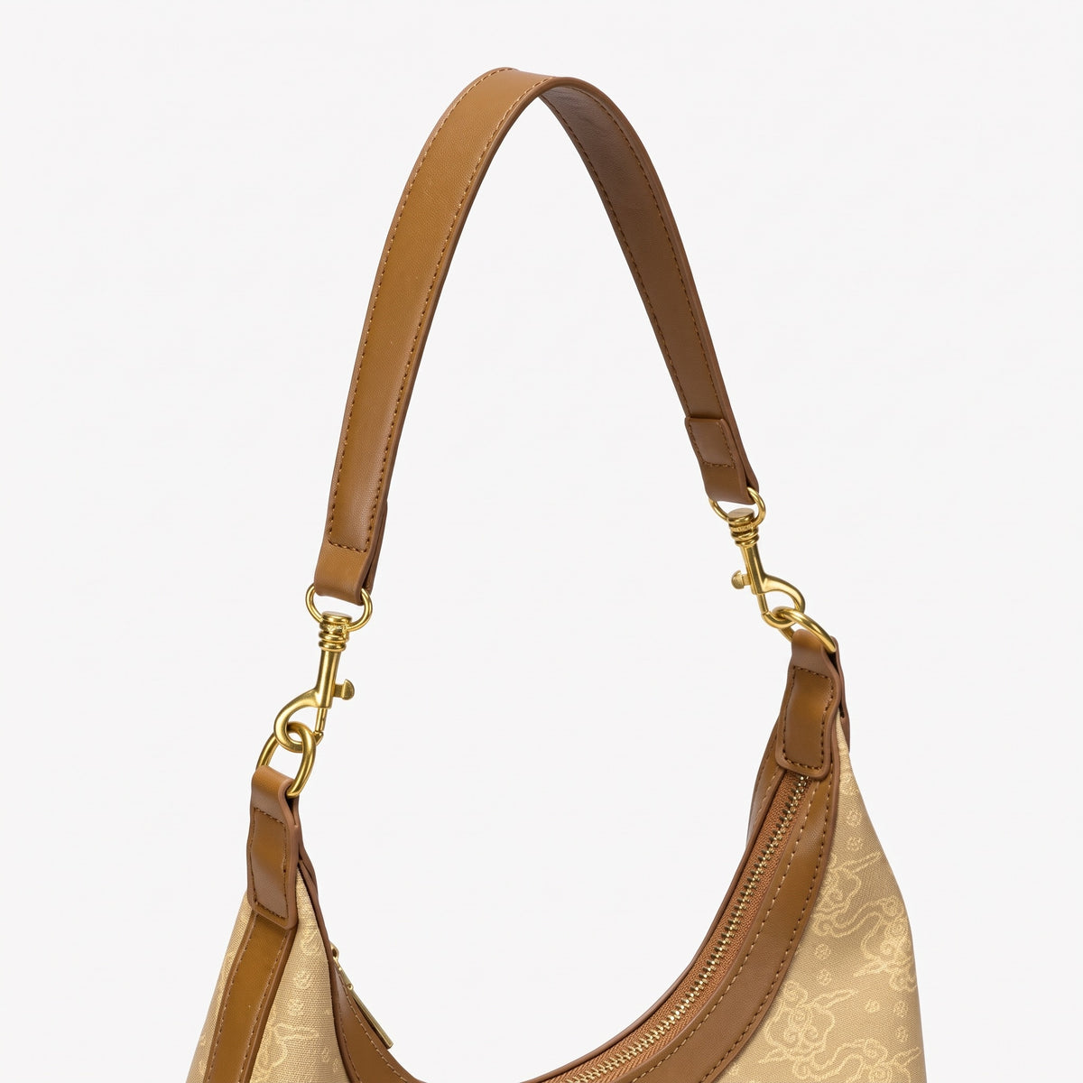 Borsa hobo vintage raffinata con motivo a nuvole in ecopelle vegana