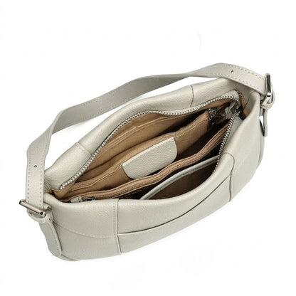 Effortless Genuine Leather Quilted Hobo Clutch Bag