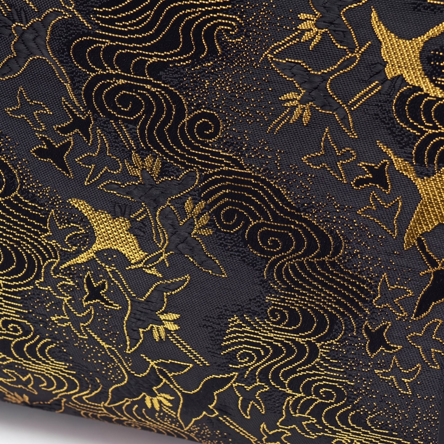 Mystic Crane Motif Vegan Eco-Leather Satchel Clutch Bag