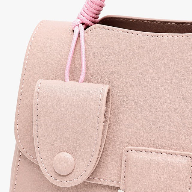 Chic Genuine Leather Square Flap Clutch Bag