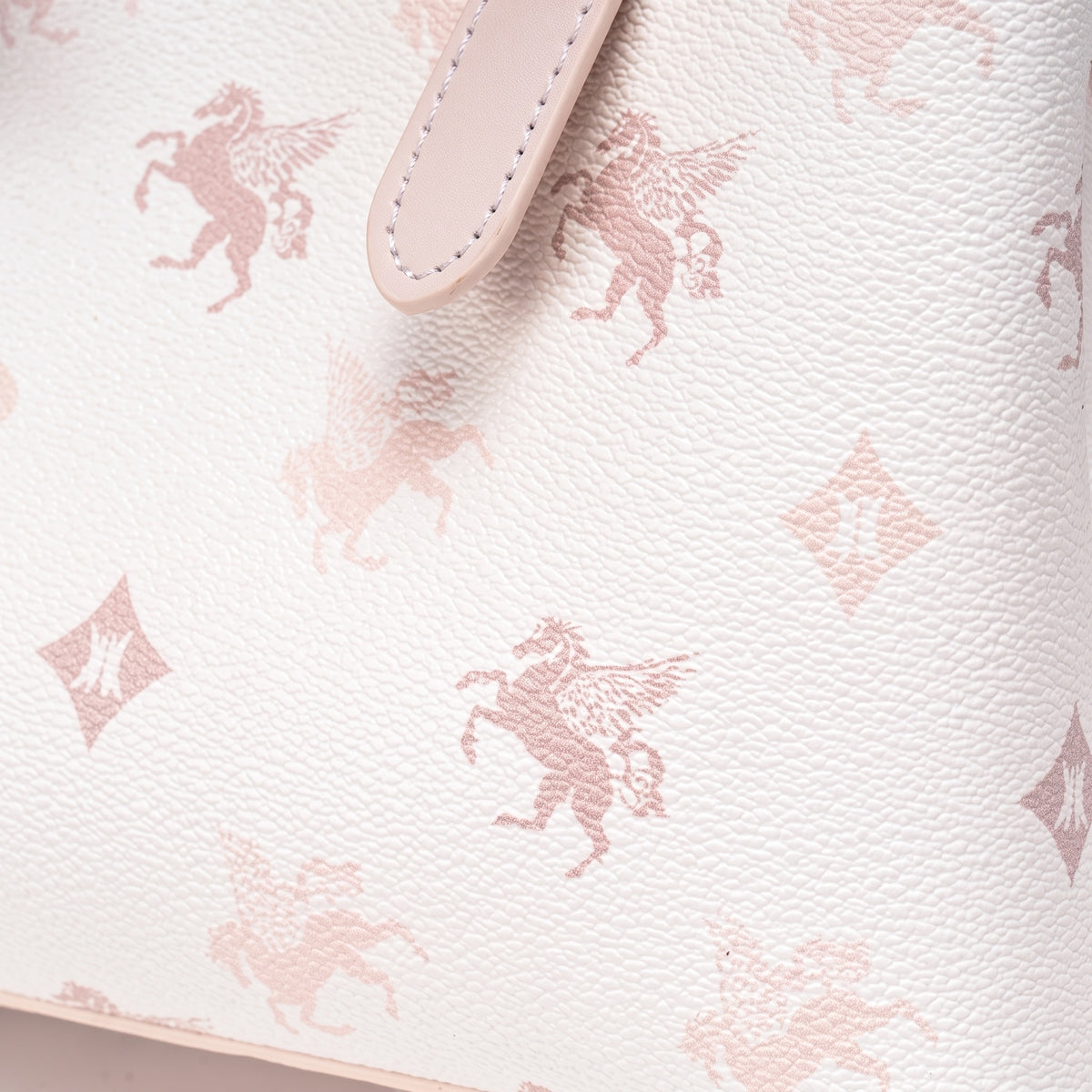 Gentle Pegasus Print Vegan Eco-Leather Clutch Bag With Silk Scarf