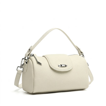 Modern Genuine Leather Cylindrical Barrel Clutch Bag