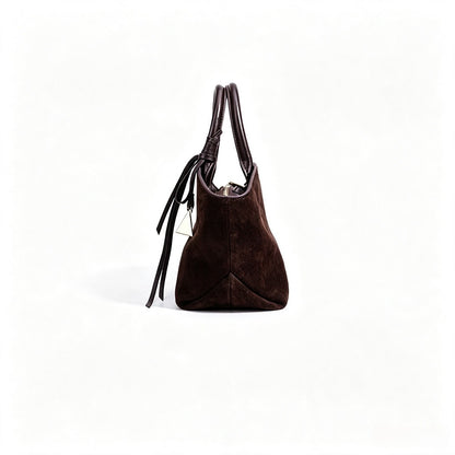 Minimalist Suede Genuine Leather Trapezoidal Clutch Bag