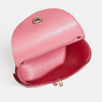 Elegant Retro Genuine Leather Chain Crossbody Shoulder Silk Scarf Handbag