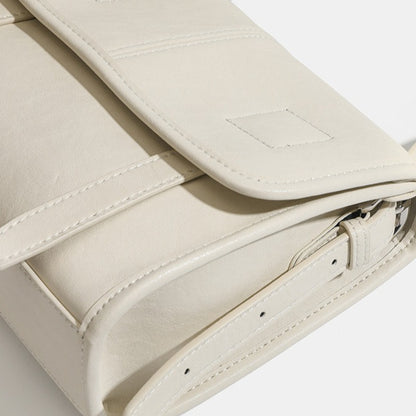 Minimalist Texture Flap Genuine Leather Shoulder Messenger Bag